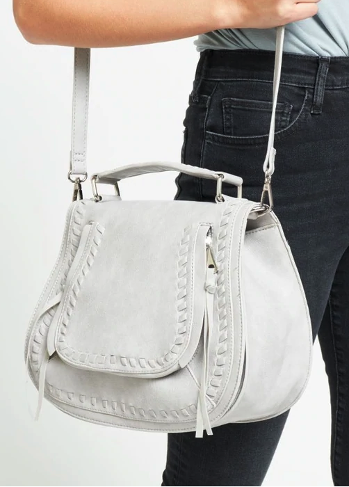 Urban Expression Stylish Khloe Crossbody Vegan Leather Bag, Natural / Mini